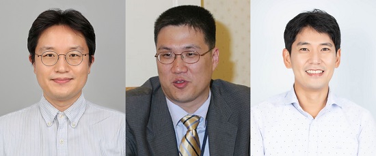 삼성전자 정승철 전문연구원(왼쪽부터), 함돈희 펠로우, 김상준 마스터.