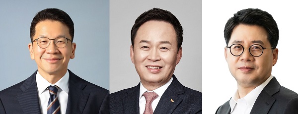 최창원 수펙스추구협의회 의장(왼쪽부터), 장용호 SK(주) CEO, 박상규 SK이노베이션 CEO. [SK그룹 제공]