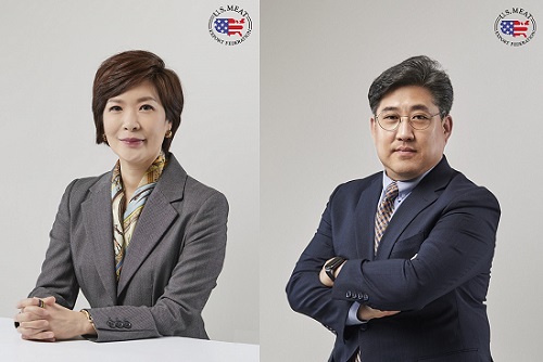 미국육류수출협회 양지혜 신임 아태지역 부사장(왼쪽)과 박준일 한국지사장.